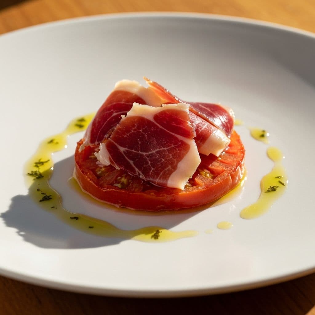 Jamón ibérico con tomate del Sobrarbe
