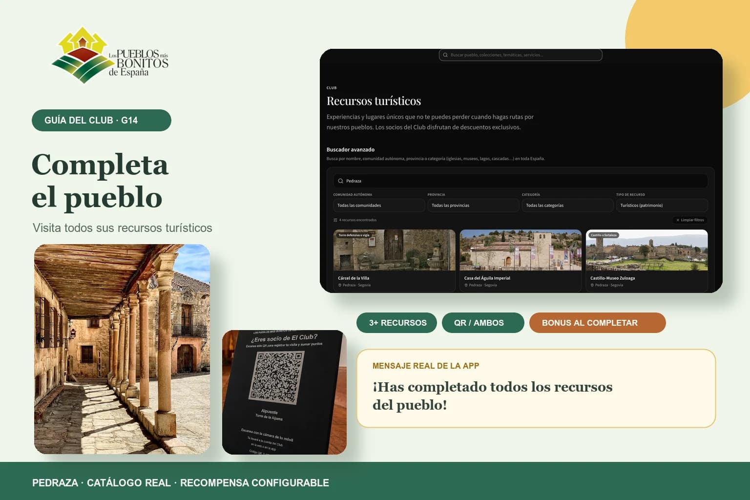 Completa todos los recursos turísticos de un pueblo