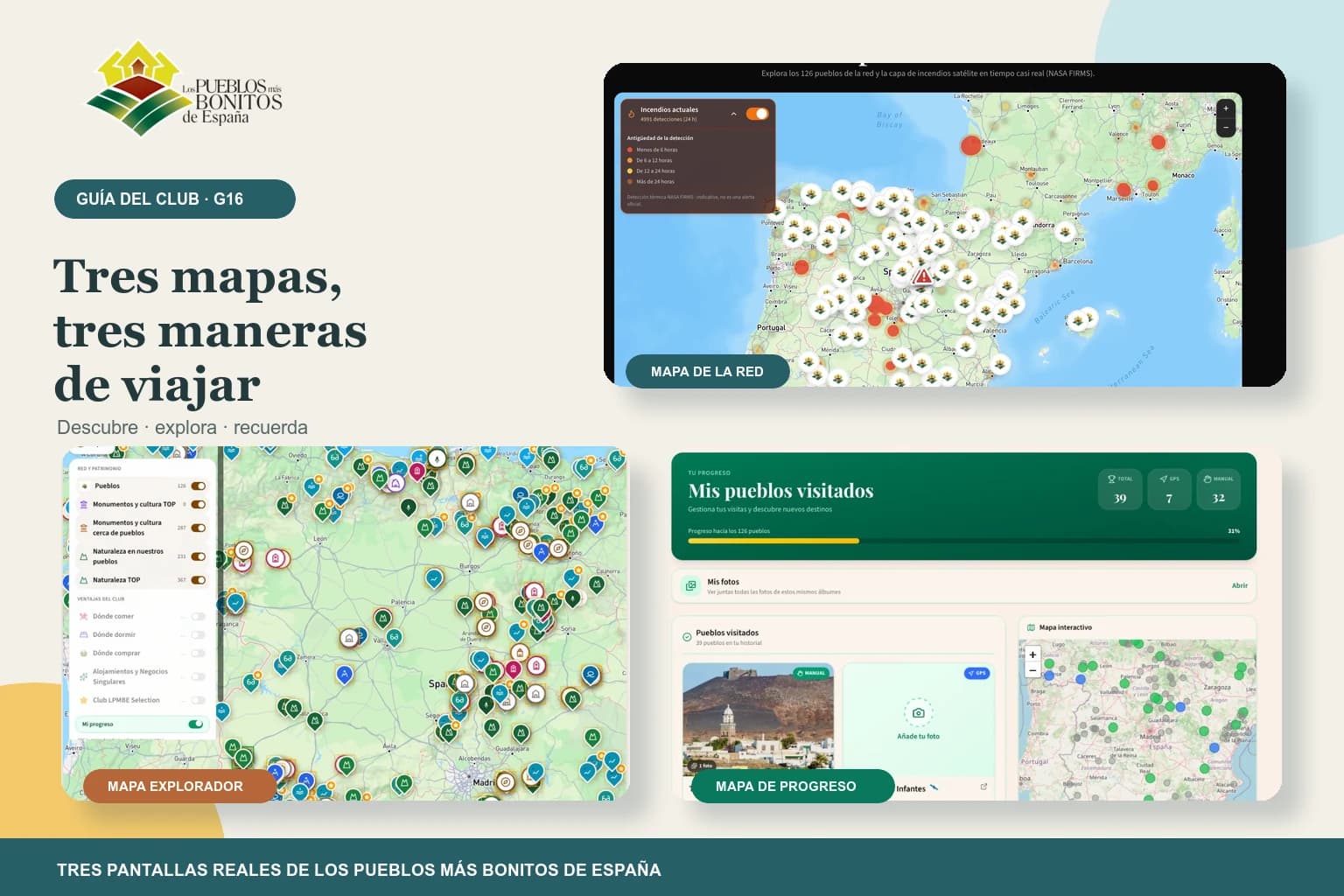 Tres mapas, tres maneras de viajar