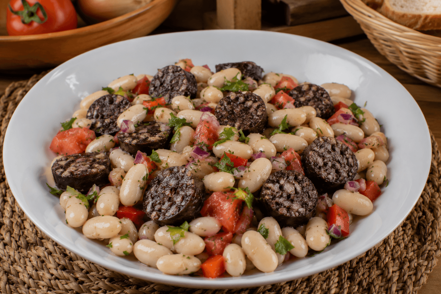 Ensalada de Judías Blancas y Morcilla de Bonilla de la Sierra