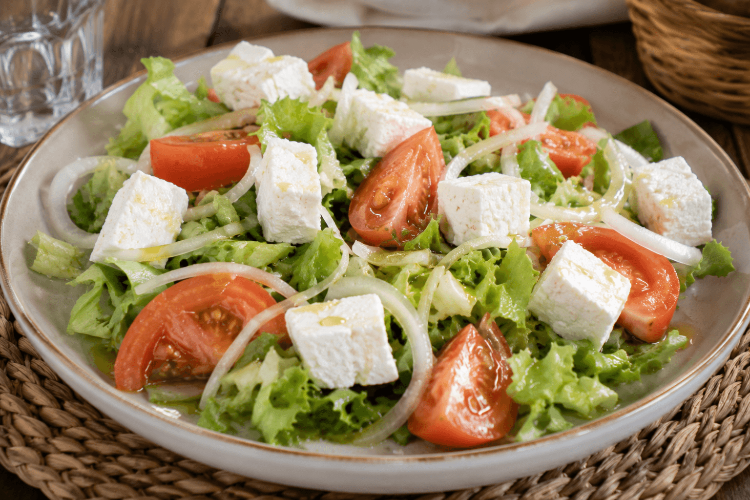 Ensalada de Queso Fresco de Burgos y Cebolleta de Caleruega